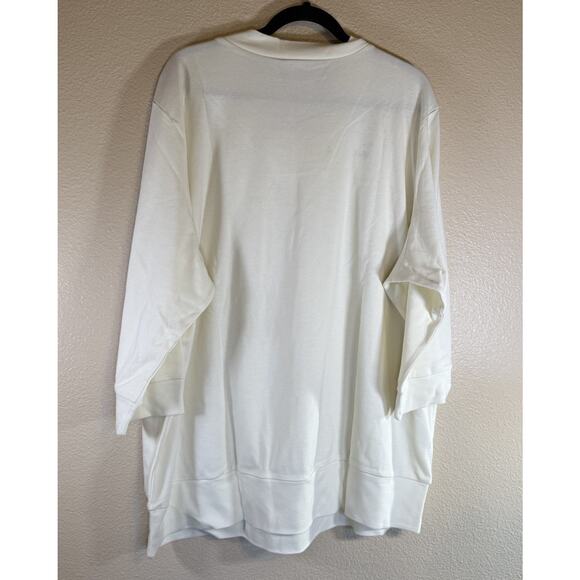 NWT Bob Mackie Plus 2X Top Embroidery Embellished IV-Neck vory - Picture 5 of 9